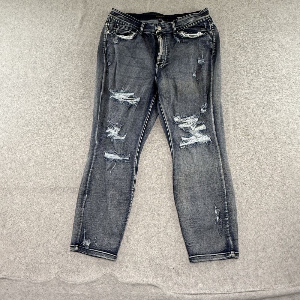 Judy Blue Boyfriend Fit Jeans Plus Size 20w Distressed Cotton Blend Stretch Blue